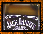 Jack Daniels Bottle painted on saddle bag