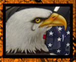 Airbrushed crying eagle and flag